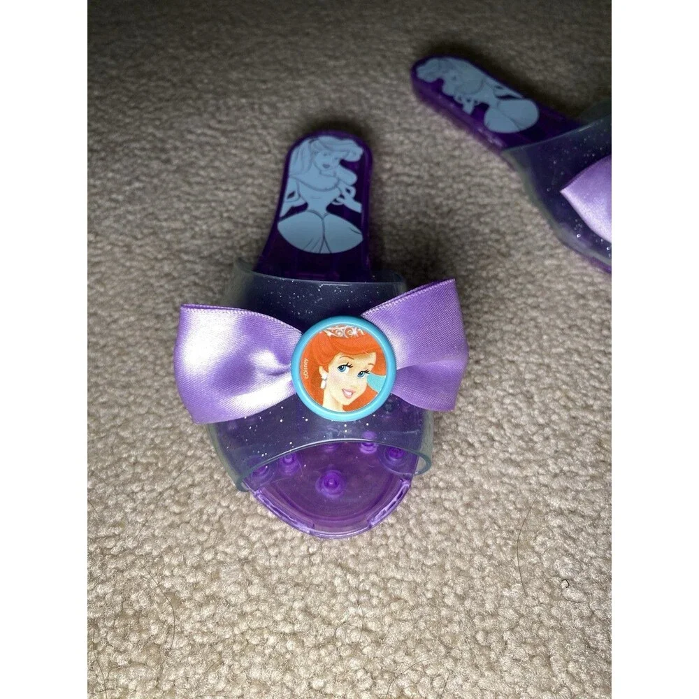 Disney Princess Ariel The Little Mermaid Purple Glitter Dress Up Play Shoes - Picture 2 of 5